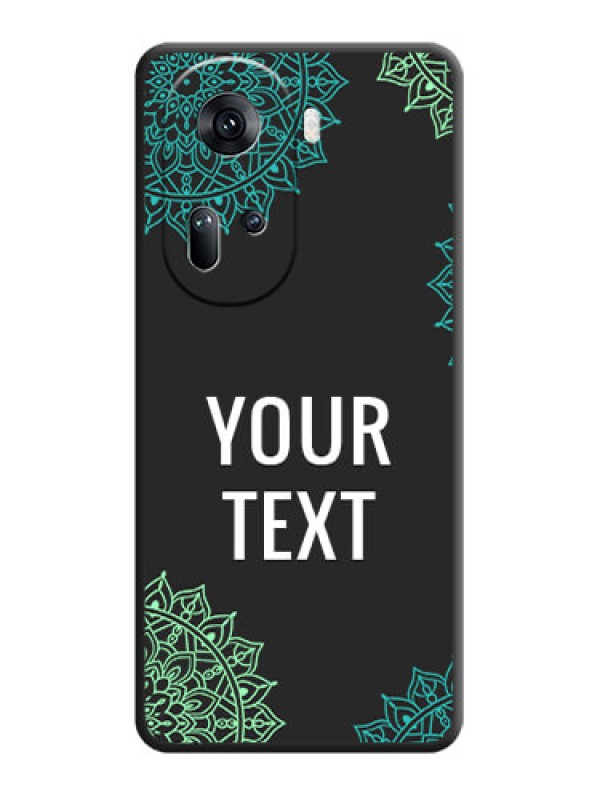 Custom Your Name with Floral Design on Space Black Custom Soft Matte Back Cover - Reno 11 5G