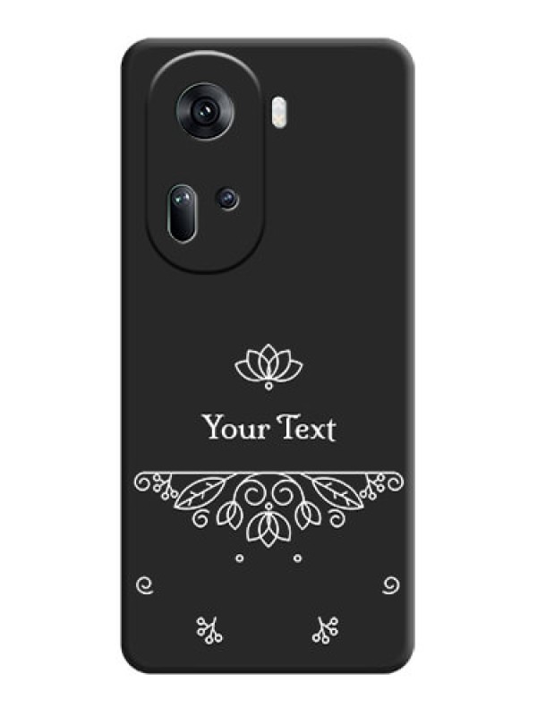 Custom Lotus Garden Custom Text On Space Black Personalized Soft Matte Phone Covers - Reno 11 5G