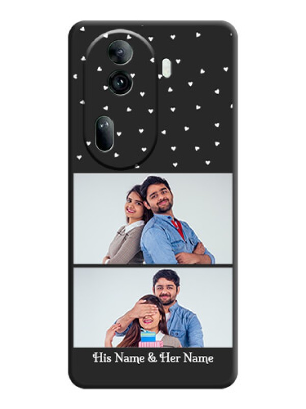 Custom Miniature Love Symbols with Name on Space Black Custom Soft Matte Back Cover - Reno 11 Pro 5G