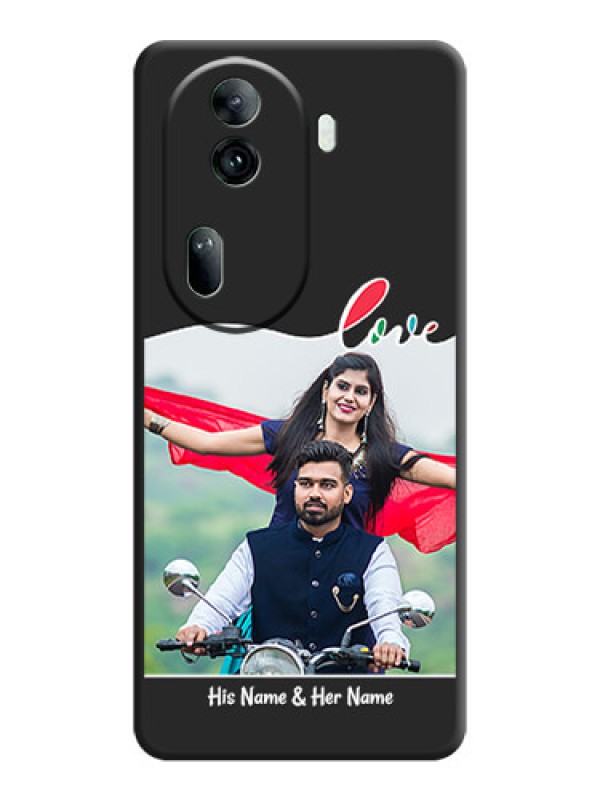 Custom Fall in Love Pattern with Picture - Photo on Space Black Soft Matte Mobile Case - Reno 11 Pro 5G