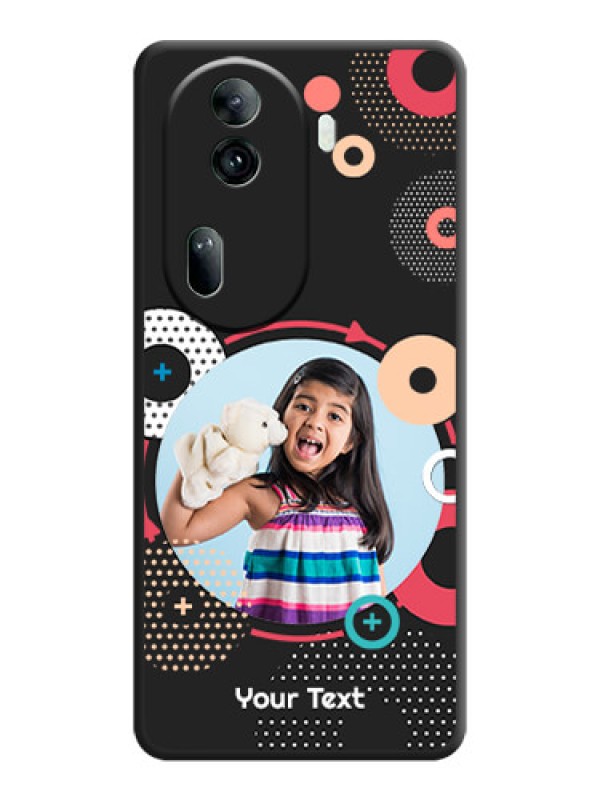 Custom Multicoloured Round Image on Personalised Space Black Soft Matte Cases - Reno 11 Pro 5G