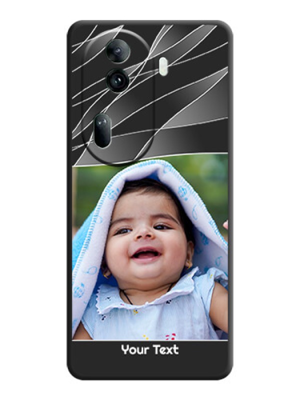 Custom Mixed Wave Lines - Photo on Space Black Soft Matte Mobile Cover - Reno 11 Pro 5G