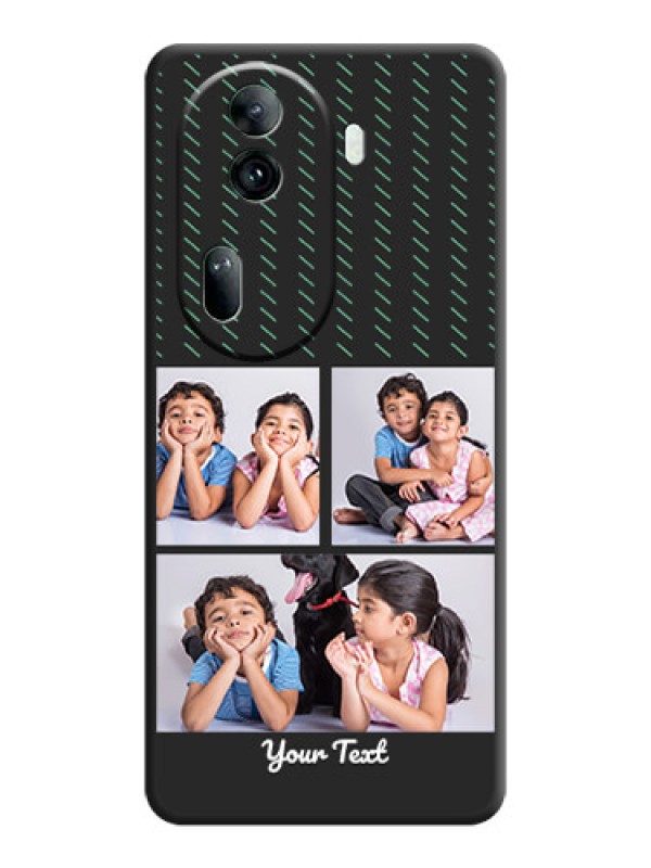 Custom Cross Dotted Pattern with 2 Image Holder on Personalised Space Black Soft Matte Cases - Reno 11 Pro 5G