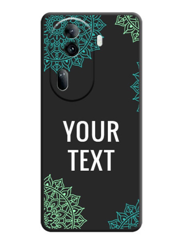 Custom Your Name with Floral Design on Space Black Custom Soft Matte Back Cover - Reno 11 Pro 5G