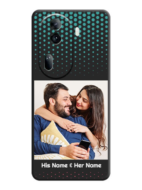 Custom Faded Dots with Grunge Photo Frame and Text on Space Black Custom Soft Matte Phone Cases - Reno 11 Pro 5G