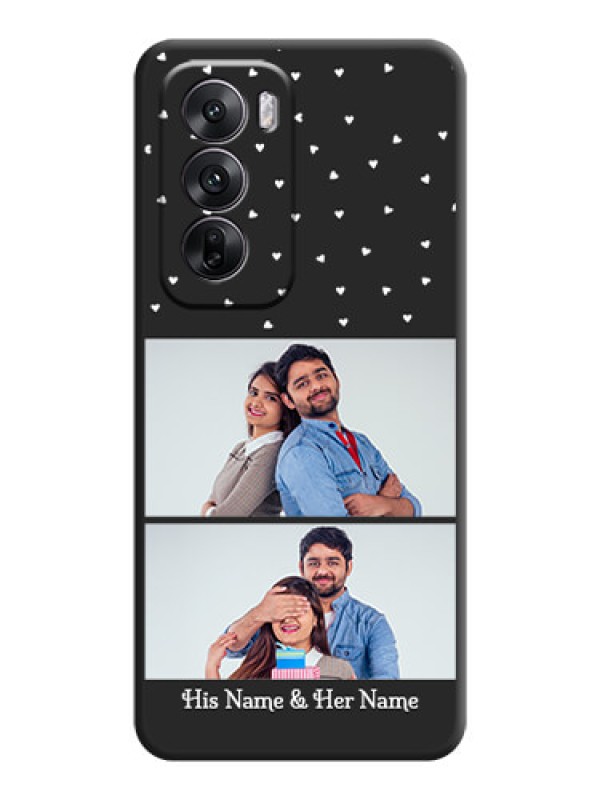 Custom Miniature Love Symbols with Name On Space Black Custom Soft Matte Mobile Back Cover - Oppo Reno 12 5G