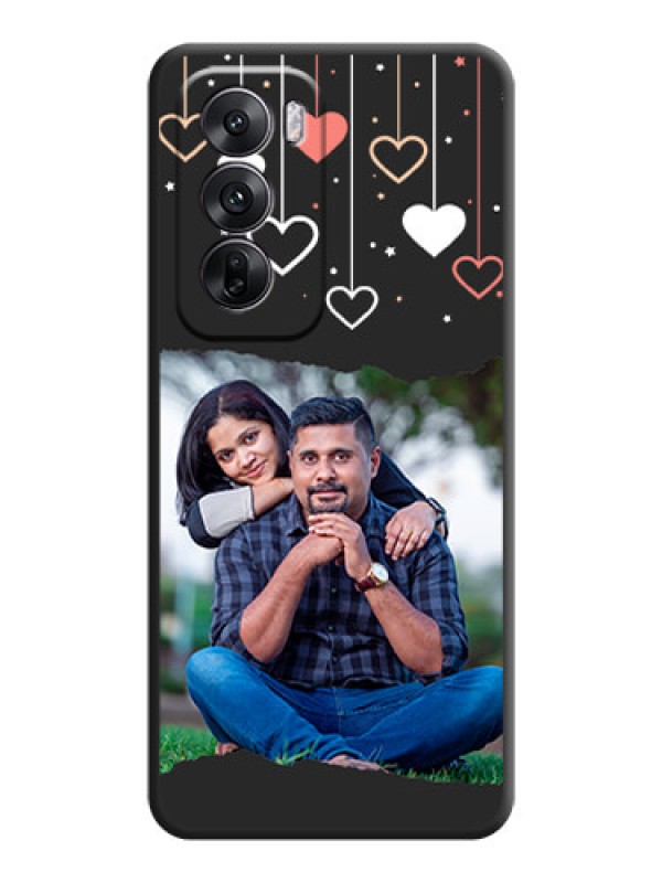 Custom Love Hangings with Splash Wave Picture On Space Black Custom Soft Matte Mobile Back Cover - Oppo Reno 12 5G