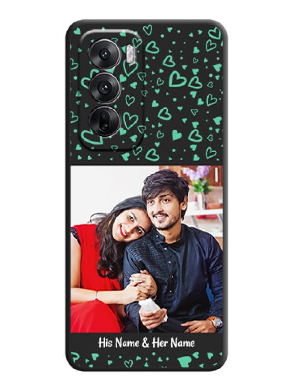 Custom Sea Green Indefinite Love Pattern on Photo On Space Black Custom Soft Matte Mobile Back Cover - Oppo Reno 12 5G