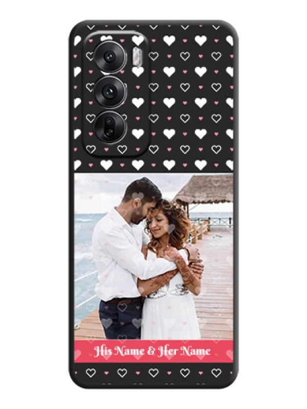 Custom White Color Love Symbols with Text Design on Photo On Space Black Custom Soft Matte Mobile Back Cover - Oppo Reno 12 5G