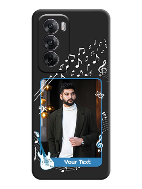 Custom Musical Theme Design with Text on Photo On Space Black Custom Soft Matte Mobile Back Cover - Oppo Reno 12 5G