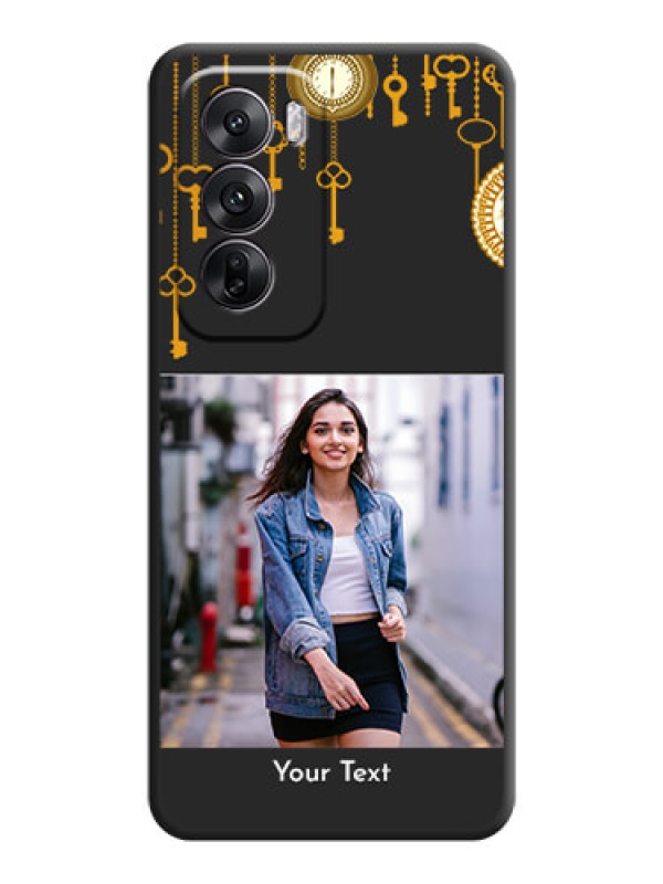 Custom Decorative Design with Text On Space Black Custom Soft Matte Mobile Back Cover - Oppo Reno 12 5G