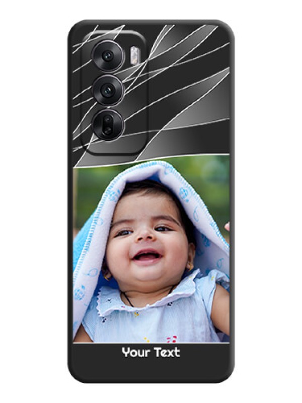 Custom Mixed Wave Lines on Photo On Space Black Custom Soft Matte Mobile Back Cover - Oppo Reno 12 5G