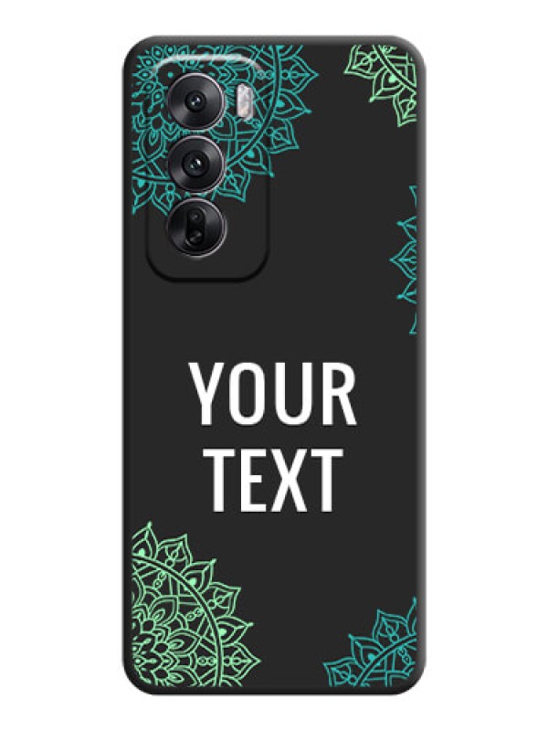 Custom Your Name with Floral Design On Space Black Custom Soft Matte Mobile Back Cover - Oppo Reno 12 5G