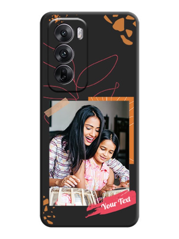 Custom Orange Photo Frame On Space Black Custom Soft Matte Mobile Back Cover - Oppo Reno 12 5G