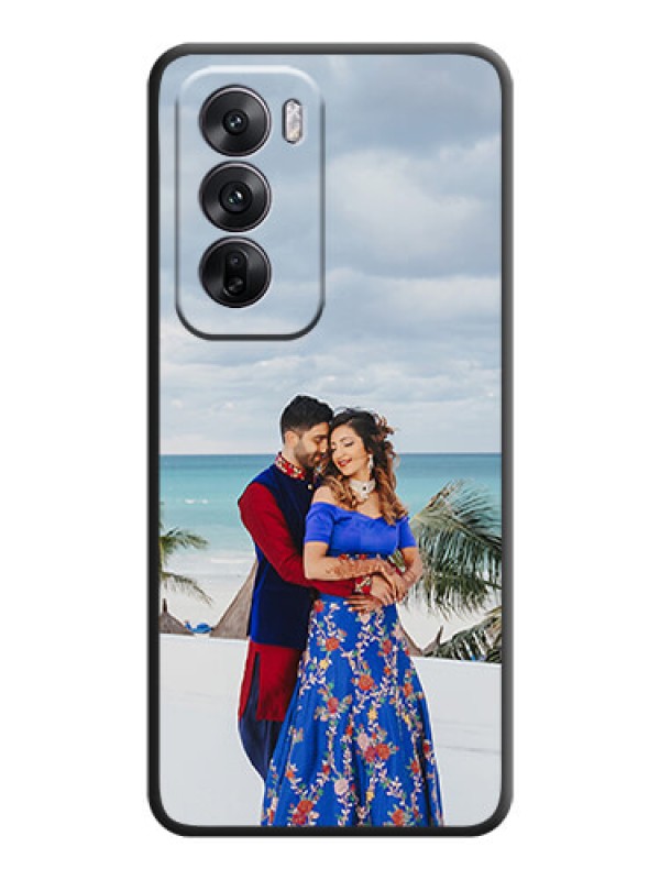 Custom Full Single Pic Upload On Space Black Custom Soft Matte Mobile Back Cover - Oppo Reno 12 5G