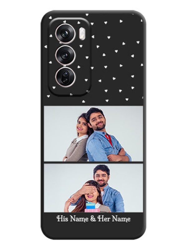 Custom Miniature Love Symbols with Name On Space Black Custom Soft Matte Mobile Back Cover - Oppo Reno 12 Pro 5G