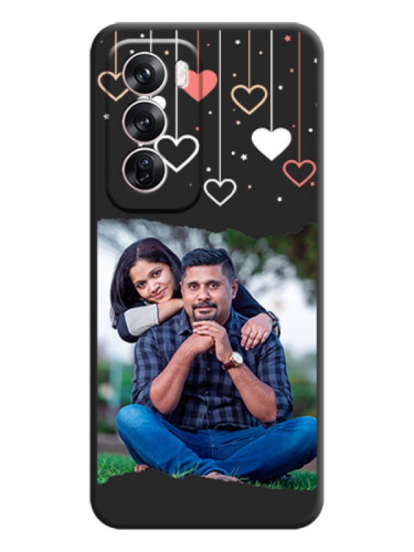 Custom Love Hangings with Splash Wave Picture On Space Black Custom Soft Matte Mobile Back Cover - Oppo Reno 12 Pro 5G