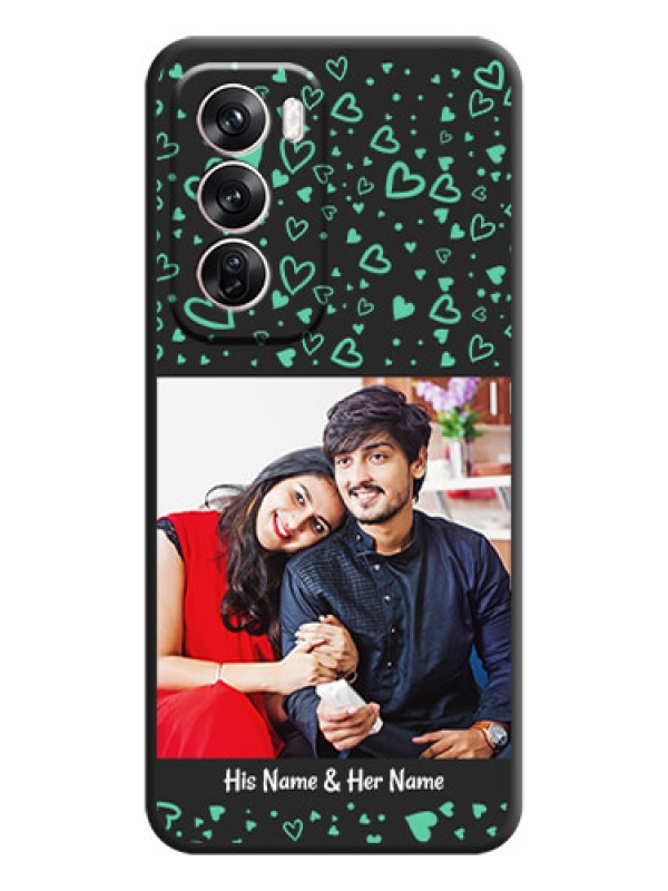 Custom Sea Green Indefinite Love Pattern on Photo On Space Black Custom Soft Matte Mobile Back Cover - Oppo Reno 12 Pro 5G