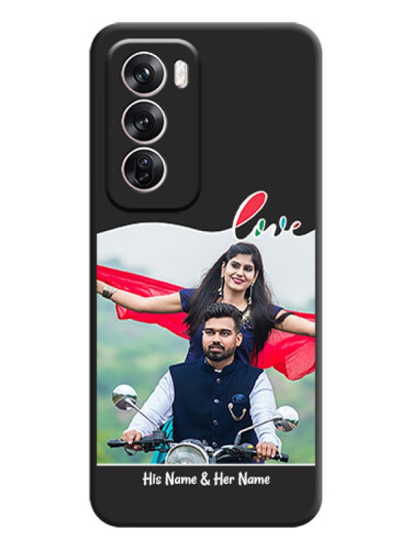 Custom Fall in Love Pattern with Picture on Photo On Space Black Custom Soft Matte Mobile Back Cover - Oppo Reno 12 Pro 5G