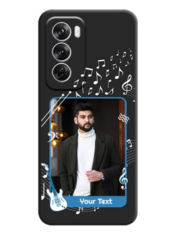 Custom Musical Theme Design with Text on Photo On Space Black Custom Soft Matte Mobile Back Cover - Oppo Reno 12 Pro 5G