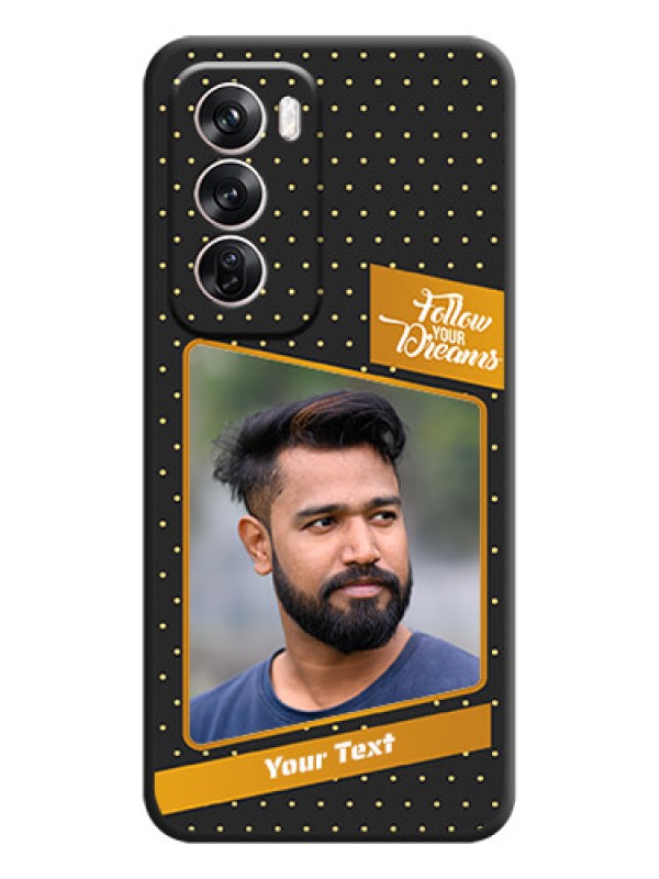 Custom Follow Your Dreams with White Dots On Space Black Custom Soft Matte Mobile Back Cover - Oppo Reno 12 Pro 5G