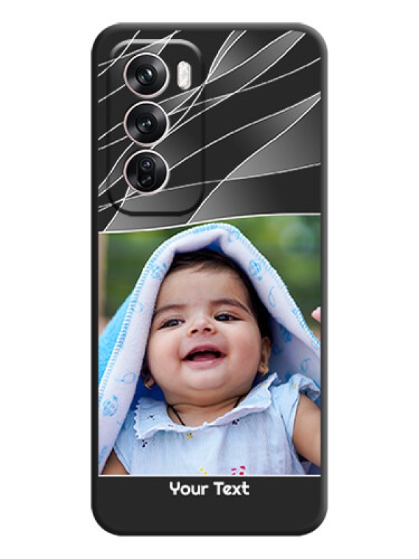 Custom Mixed Wave Lines on Photo On Space Black Custom Soft Matte Mobile Back Cover - Oppo Reno 12 Pro 5G