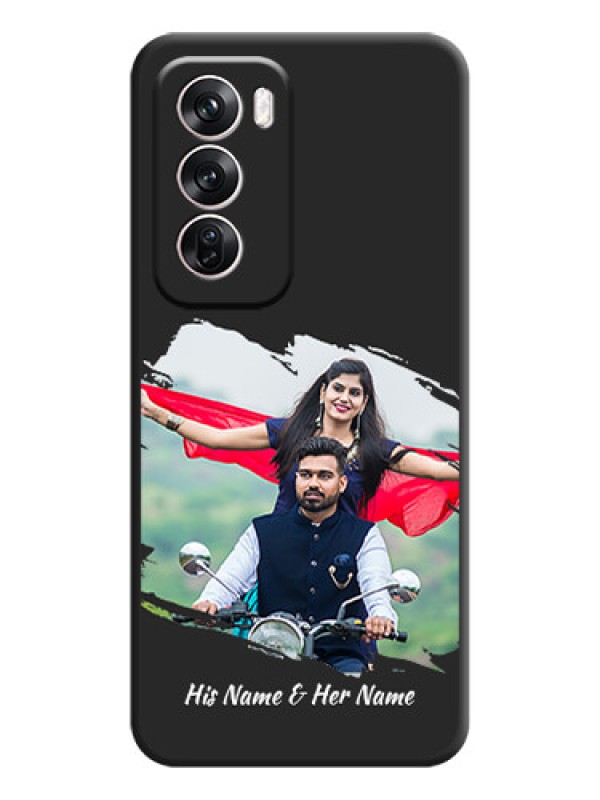 Custom Grunge Brush Strokes on Photo On Space Black Custom Soft Matte Mobile Back Cover - Oppo Reno 12 Pro 5G