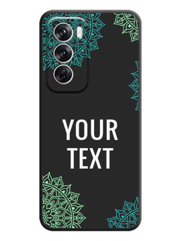 Custom Your Name with Floral Design On Space Black Custom Soft Matte Mobile Back Cover - Oppo Reno 12 Pro 5G