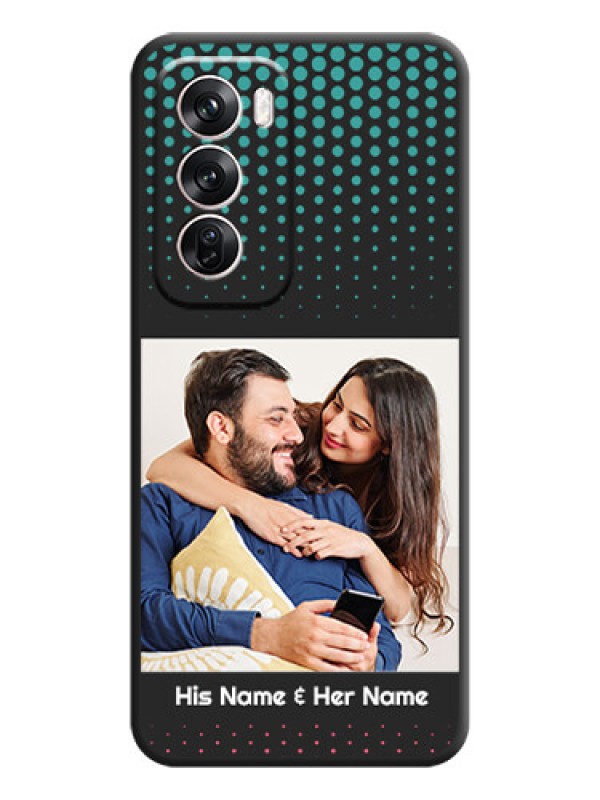 Custom Faded Dots with Grunge Photo Frame and Text On Space Black Custom Soft Matte Mobile Back Cover - Oppo Reno 12 Pro 5G