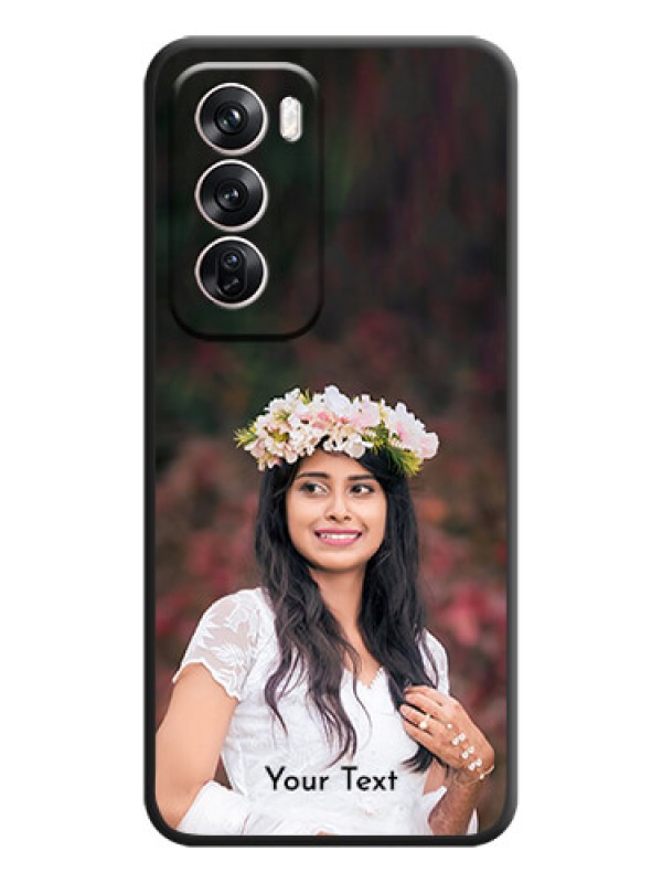 Custom Full Single Pic Upload With Text On Space Black Custom Soft Matte Mobile Back Cover - Oppo Reno 12 Pro 5G