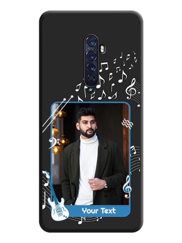 Custom Musical Theme Design with Text on Photo on Space Black Soft Matte Mobile Case - Oppo Reno 2
