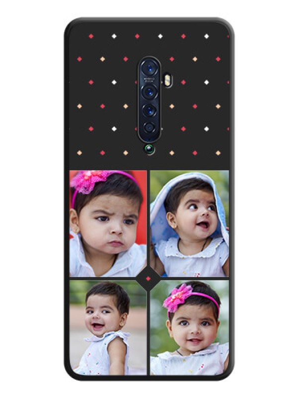 Custom Multicolor Dotted Pattern with 4 Image Holder on Space Black Custom Soft Matte Phone Cases - Oppo Reno 2