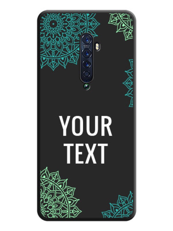 Custom Your Name with Floral Design on Space Black Custom Soft Matte Back Cover - Oppo Reno 2