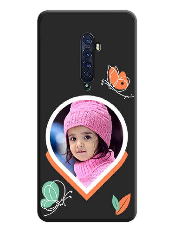 Custom Upload Pic With Simple Butterly Design On Space Black Personalized Soft Matte Phone Covers -Oppo Reno 2