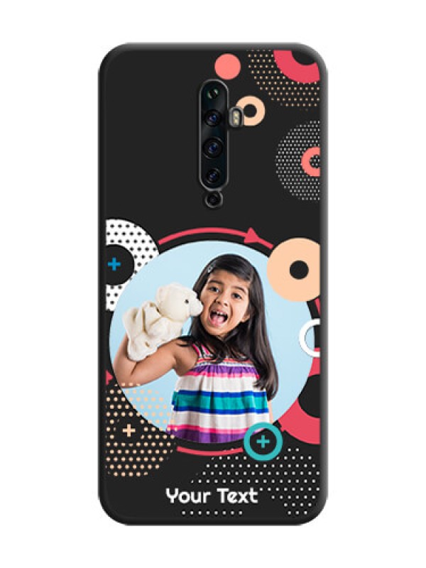 Custom Multicoloured Round Image on Personalised Space Black Soft Matte Cases - Oppo Reno 2F