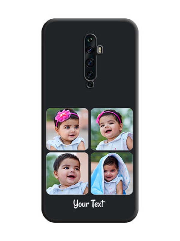Custom Floral Art with 6 Image Holder - Photo on Space Black Soft Matte Mobile Case - Oppo Reno 2F