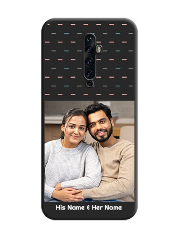 Custom Line Pattern Design with Text on Space Black Custom Soft Matte Phone Back Cover - Oppo Reno 2F