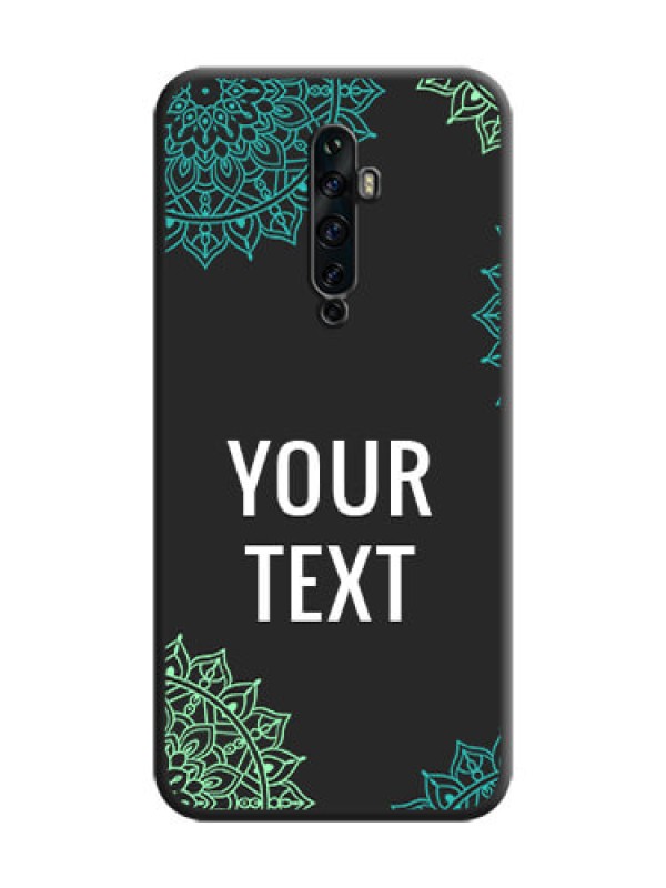 Custom Your Name with Floral Design on Space Black Custom Soft Matte Back Cover - Oppo Reno 2F