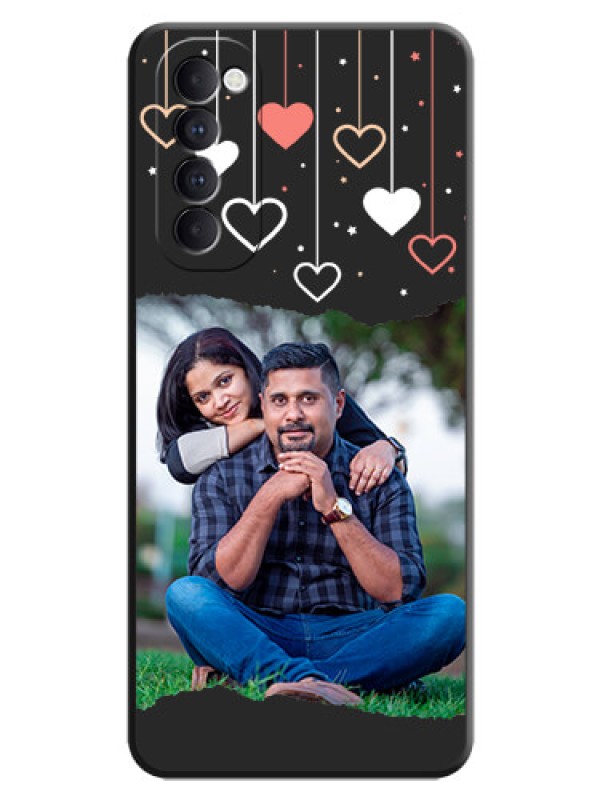Custom Love Hangings with Splash Wave Picture on Space Black Custom Soft Matte Phone Back Cover - Oppo Reno 4 Pro