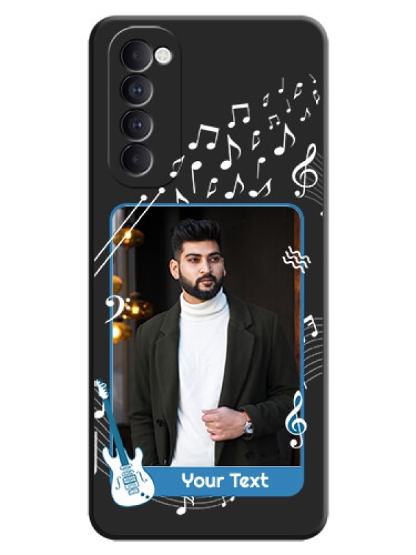 Custom Musical Theme Design with Text - Photo on Space Black Soft Matte Mobile Case - Oppo Reno 4 Pro