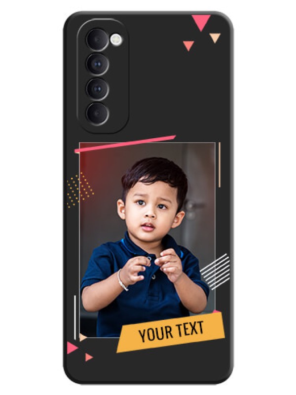 Custom Photo Frame with Triangle Small Dots - Photo on Space Black Soft Matte Back Cover - Oppo Reno 4 Pro