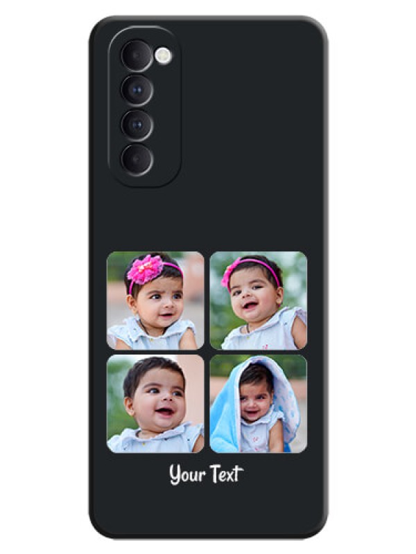 Custom Floral Art with 6 Image Holder - Photo on Space Black Soft Matte Mobile Case - Oppo Reno 4 Pro