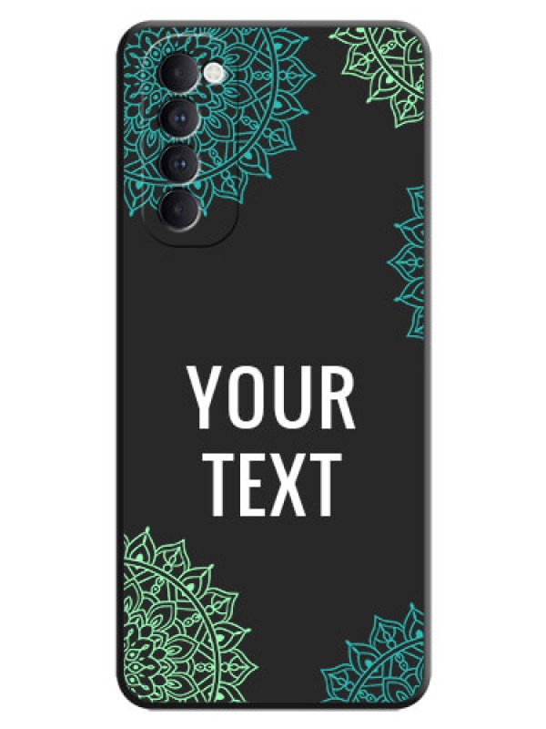Custom Your Name with Floral Design on Space Black Custom Soft Matte Back Cover - Oppo Reno 4 Pro