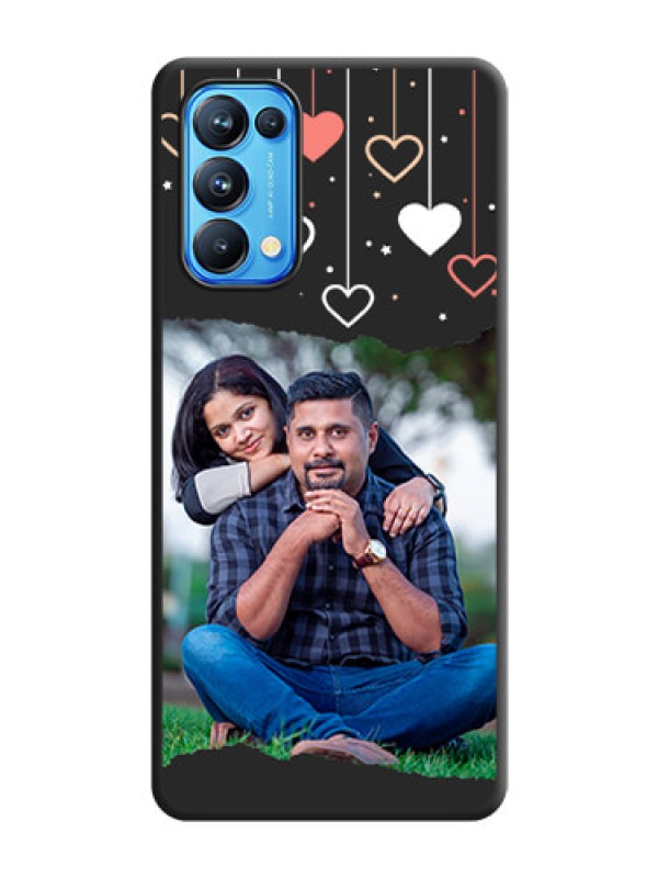 Custom Love Hangings with Splash Wave Picture on Space Black Custom Soft Matte Phone Back Cover - Reno 5 Pro
