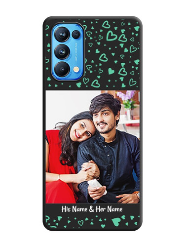 Custom Sea Green Indefinite Love Pattern on Photo on Space Black Soft Matte Mobile Cover - Reno 5 Pro
