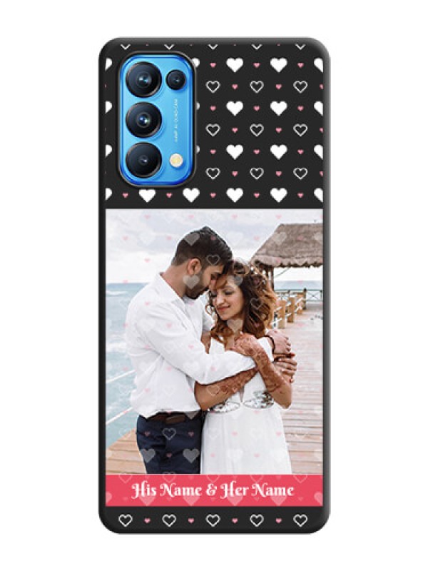 Custom White Color Love Symbols with Text Design on Photo on Space Black Soft Matte Phone Cover - Reno 5 Pro