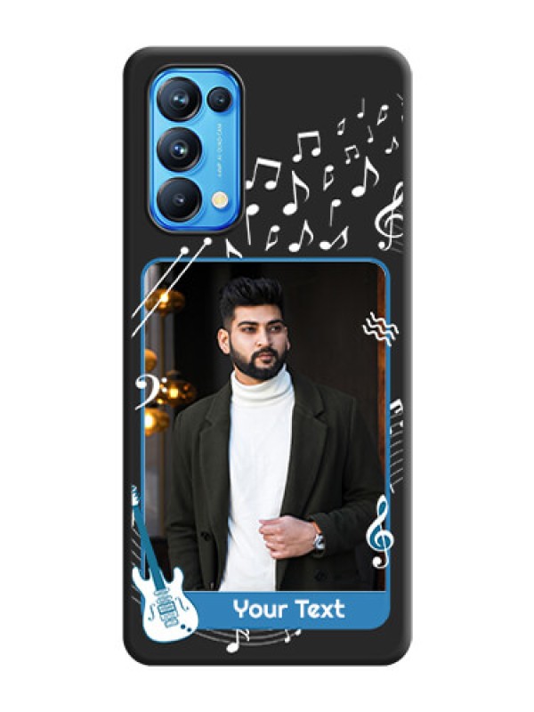 Custom Musical Theme Design with Text on Photo on Space Black Soft Matte Mobile Case - Reno 5 Pro