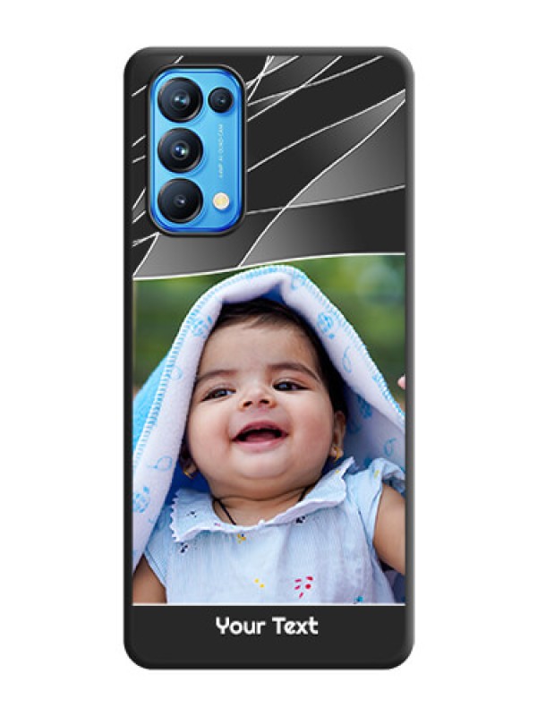 Custom Mixed Wave Lines on Photo on Space Black Soft Matte Mobile Cover - Reno 5 Pro