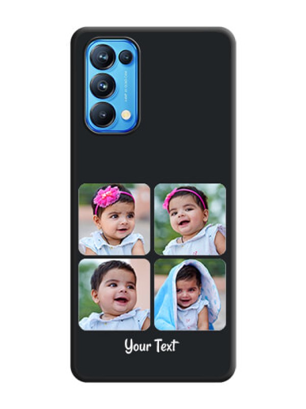 Custom Floral Art with 6 Image Holder on Photo on Space Black Soft Matte Mobile Case - Reno 5 Pro