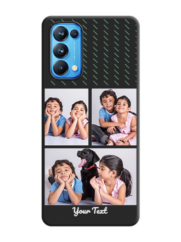 Custom Cross Dotted Pattern with 2 Image Holder  on Personalised Space Black Soft Matte Cases - Reno 5 Pro